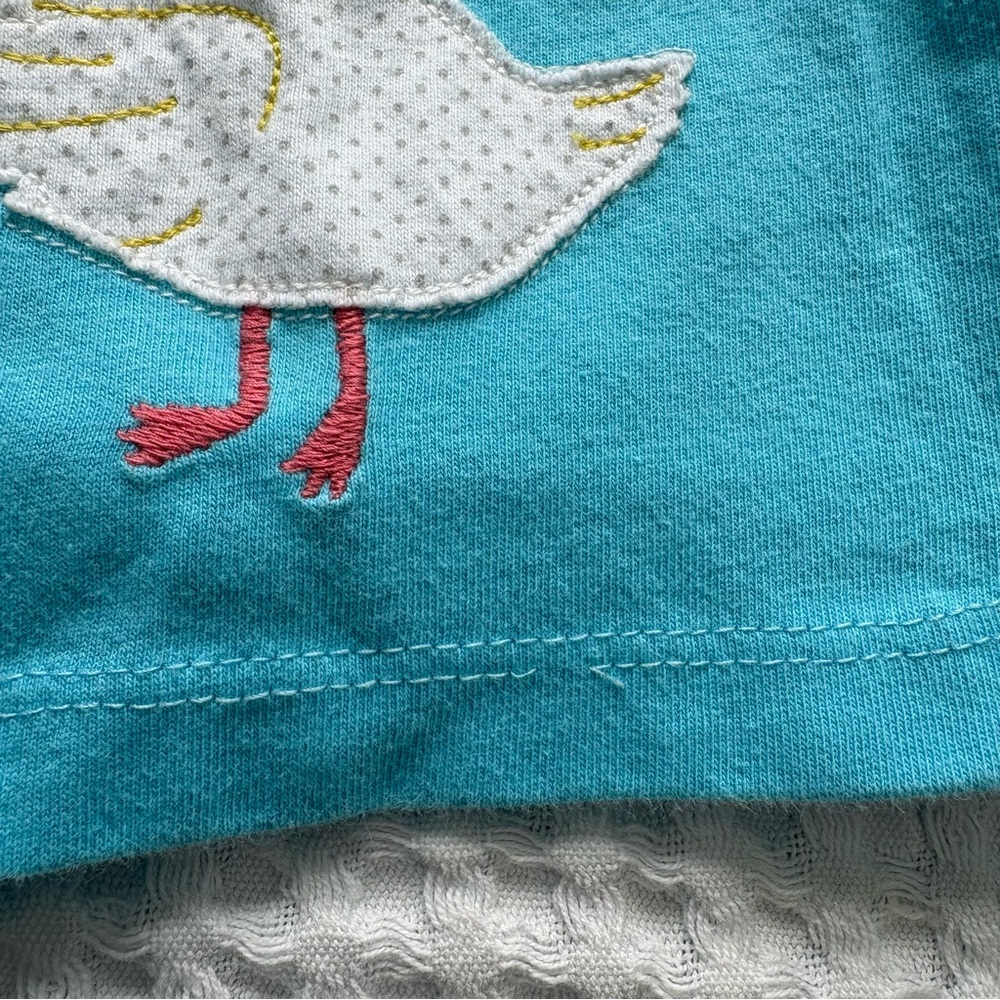 Baby Boden Baby Girl Long-Sleeve Blue Whimsical Duck Apple Tree Top: 6-9M - Picture 7 of 8